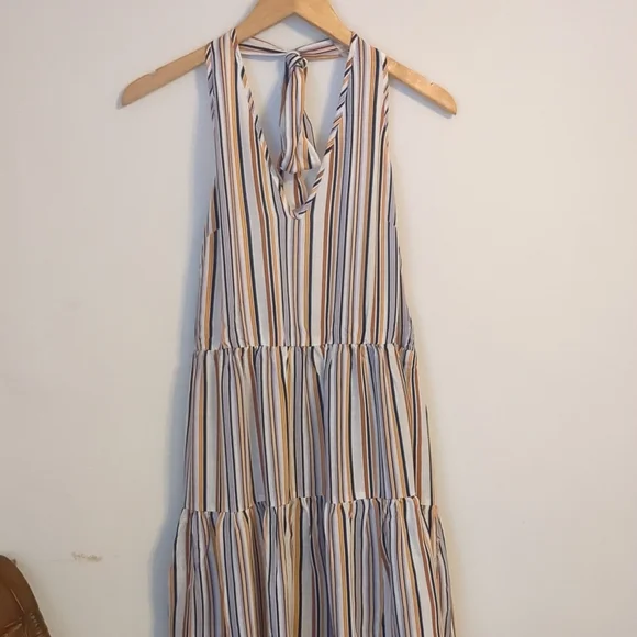 Cupshe | Dresses | Cupshe Striped Halter Linen Dress | Poshmark